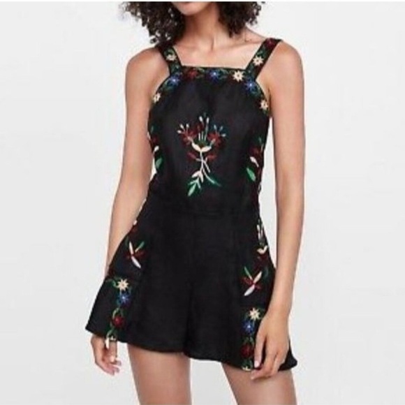 Zara embroidered linen open back romper - Picture 11 of 12